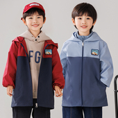 儿童防水罩衣男童羽绒服护衣秋冬小男孩吃饭洋气罩衫 宝宝画画围裙