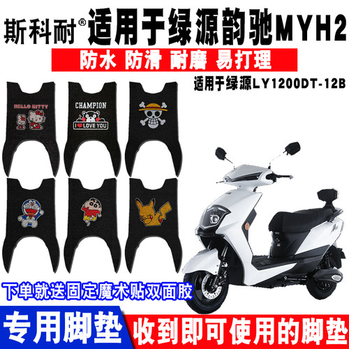 适用于绿源韵驰MYH2电动车脚垫LY1200DT-12B丝圈脚踏垫防水防滑