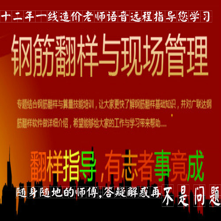 钢筋翻样学习预算视频教程 规范图集讲解及辅导(赠送正版软件)