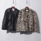 秋冬新款 上衣 外套开衫 欧美风时尚 加厚加绒豹纹宽松休闲毛毛短款