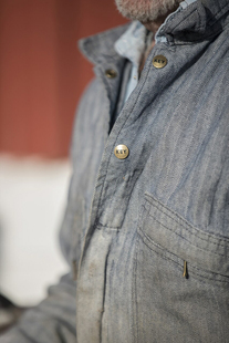 男装重磅帆布工装阿美咔叽条纹直筒背带裤连体长袖牛仔裤纯棉高腰