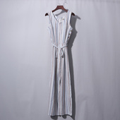 休闲大码 条纹背心连体阔腿裤 盐系小个子九分微胖夏装