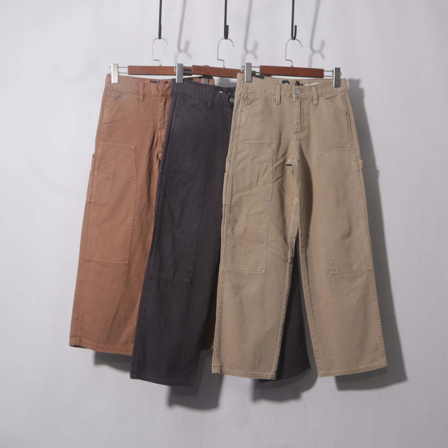 童装 帆布侧边有带直筒儿童秋冬儿童全棉工装帆布牛仔裤