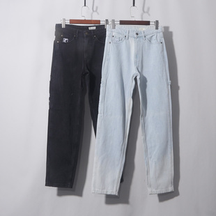 男装加长牛仔裤 高腰直筒窄版牛仔裤春季新款工装修身裤高个子