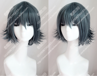 cosplay假发 笨蛋测验召唤兽 土屋 康太 青灰色翻翘短发 动漫假毛