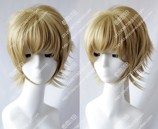 cosplay假发 亚麻金色 欧美美少年翻翘短发 野良神 雪音 月岛萤