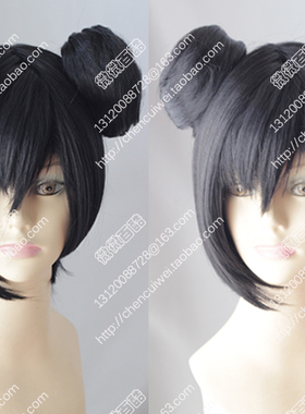 cos假发APH黑塔利亚 王春燕  剑侠情缘三 唐门萝莉黑色短发双发包