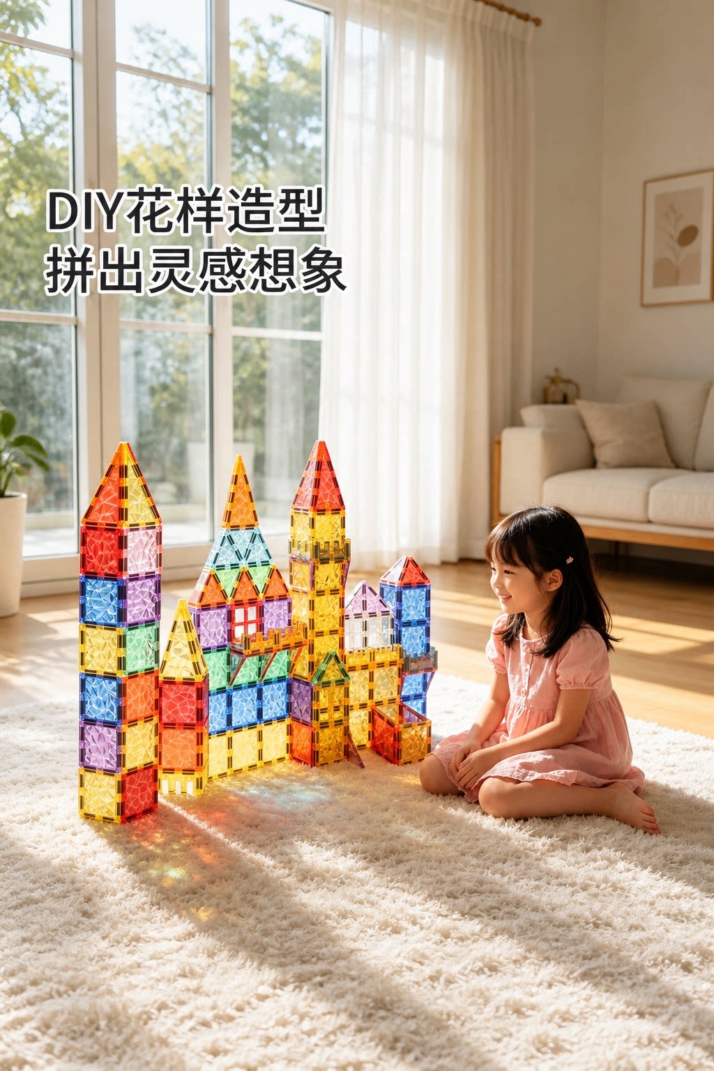【礼盒装】4D彩钻磁力片儿童早教益智磁积木拼搭玩具智力幼儿早教
