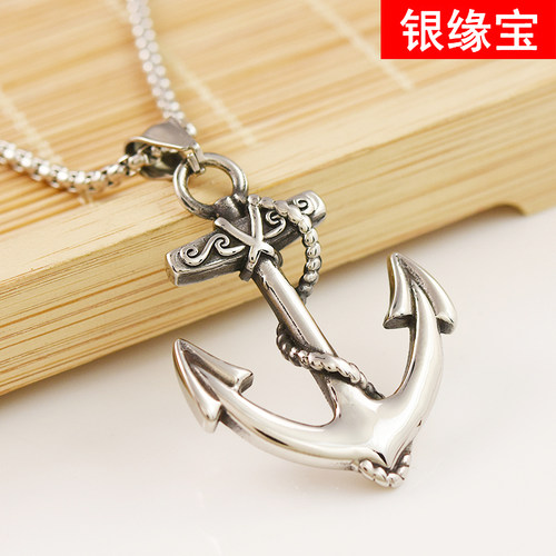 钛钢复古船锚时尚霸气海盗项链