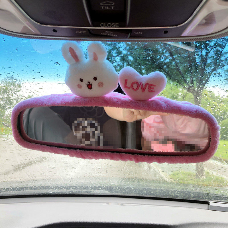 小兔子汽车后视镜套可爱卡通防滑后视镜罩女通用车内后视镜装饰萌,汽车用品/电子/清洗/改装,手刹套/档把套/套饰套装,淘宝优惠券,粉丝福利购,淘宝优惠卷