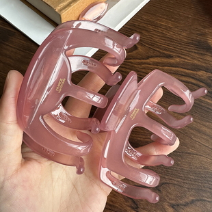 夏日果冻粉色系加厚醋酸鲨鱼夹后脑勺盘发夹女发量多高级感抓夹