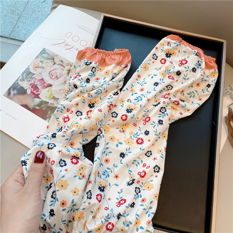 SMALL FLORAL SUNSCREEN ICE SILK SLEEVE SLEEVE FOR WOMEN TO GO OUT ON THE STREET IN SUMMER SUNSHADE SLEEVES ANTI-PURPLE CYCLING ANTI-ULTRAVIOLET ARM GUARDS