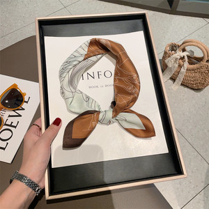 春秋季53cm小方巾女仿真丝小丝巾