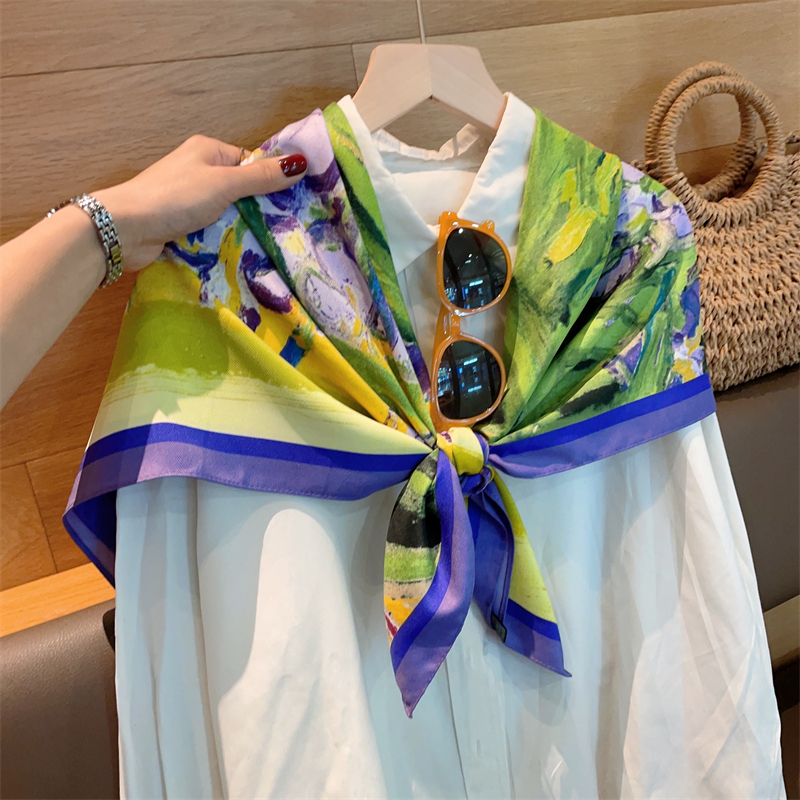 春秋季90cm大方巾女仿真丝丝巾