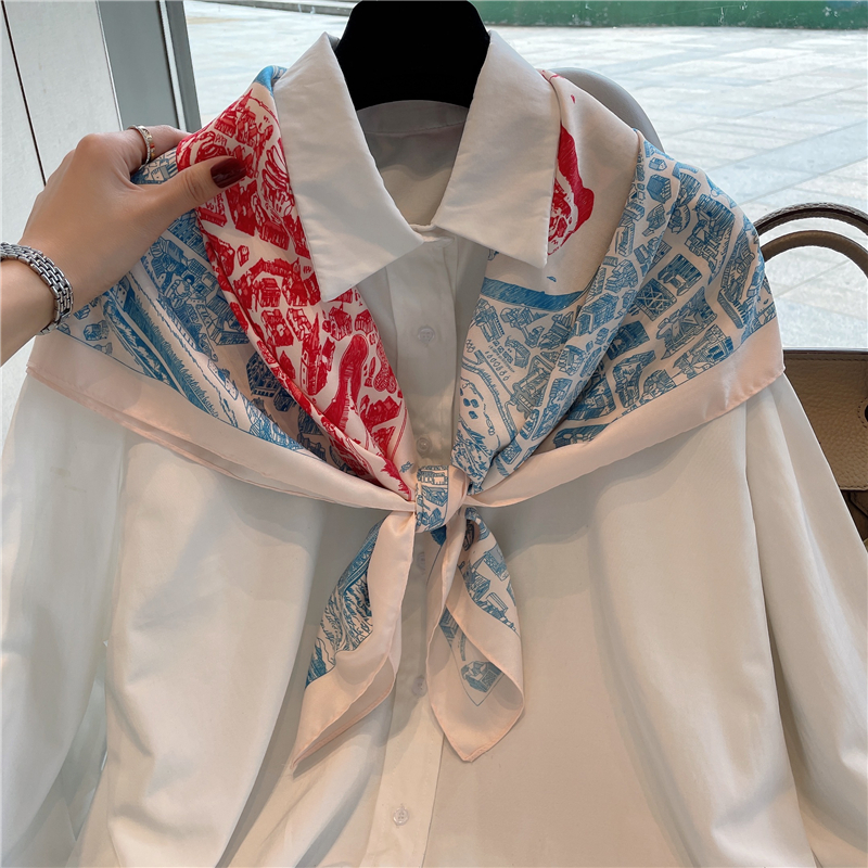 春秋季大方巾女骏马之城披肩丝巾