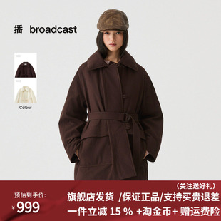 播通勤风衣式短款鸭绒羽绒服女冬季宽松户外外套DDS4RD5266