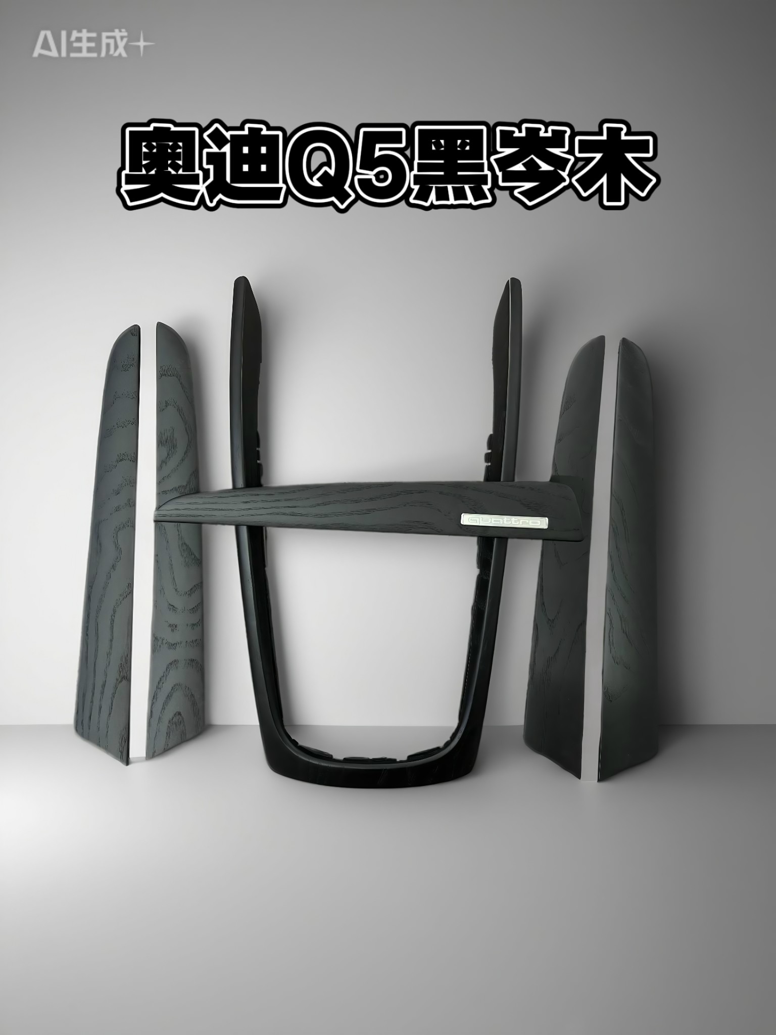 适用于10-18款奥迪Q5内饰改装升级黑岑木内饰Q5L中控实木面板桃木