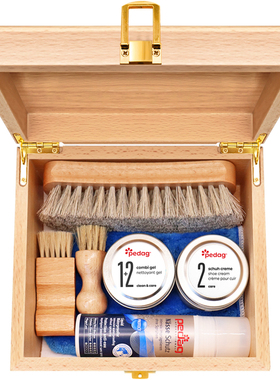 PEDAG德国进口鞋油套装皮鞋护理黑色无色通用真皮保养油擦鞋套装