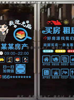 房产中介静电玻璃门贴
