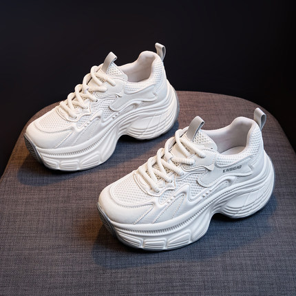 7CM香港正品内增高老爹鞋女2025秋季新款小个子厚底爆款运动女鞋