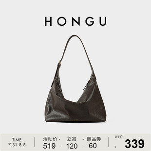 紅谷包包女2025新款 復(fù)古單肩腋下包通勤大容量hobo包休閑女士包