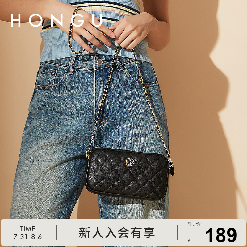 红谷迷你小包包女包新款真皮手机包女士零钱包时尚链条单肩斜挎包