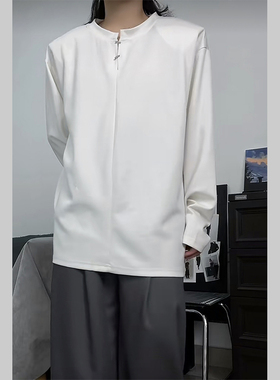 purposeful V领T恤百搭上衣黑色白色