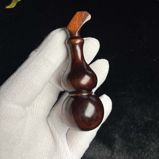 高密紫檀木葫芦手把件摆件吊坠檀木雕工艺品雕刻葫芦木质把件