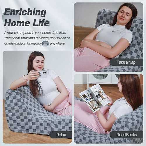 跨境压缩沙发高密度海绵单人座折叠懒人床垫厂家Compressed sofa