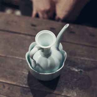 湖田窑宋执壶茶盏点茶壶手执壶仿宋式温酒壶中式摆件陶瓷