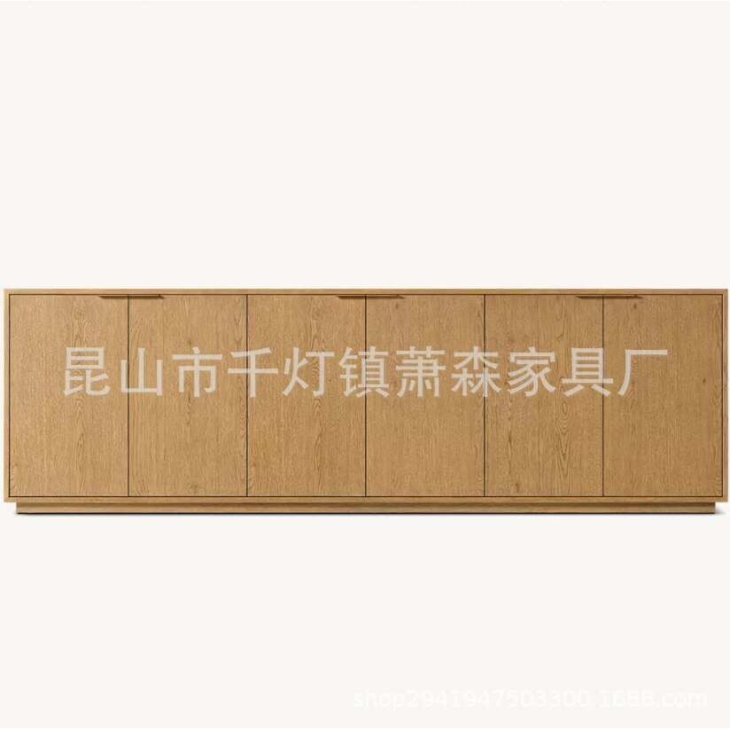 RH美式乡村复古实木餐边柜入户玄关柜家用储物柜收纳柜电视柜