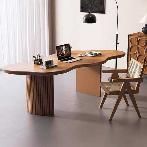北欧现代简约全实木异形书桌个性设计师工作台家用办公电脑桌创意