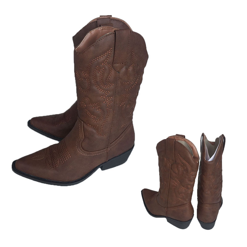 切尔西外贸原单防滑电绣骑士靴