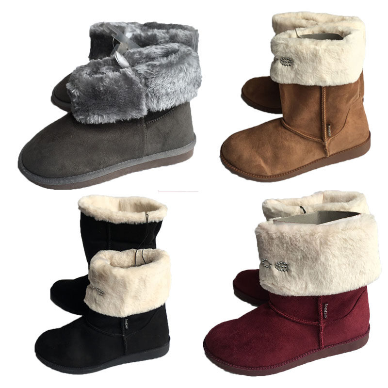 2023秋冬季平底低跟雪地靴女出口欧美外贸时尚中短筒两用加绒保暖,女鞋,时尚雪地靴,淘宝优惠券,粉丝福利购,淘宝优惠卷