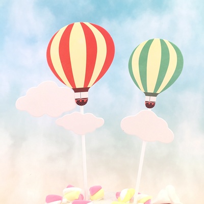 生日蛋糕装饰插片热气球云朵