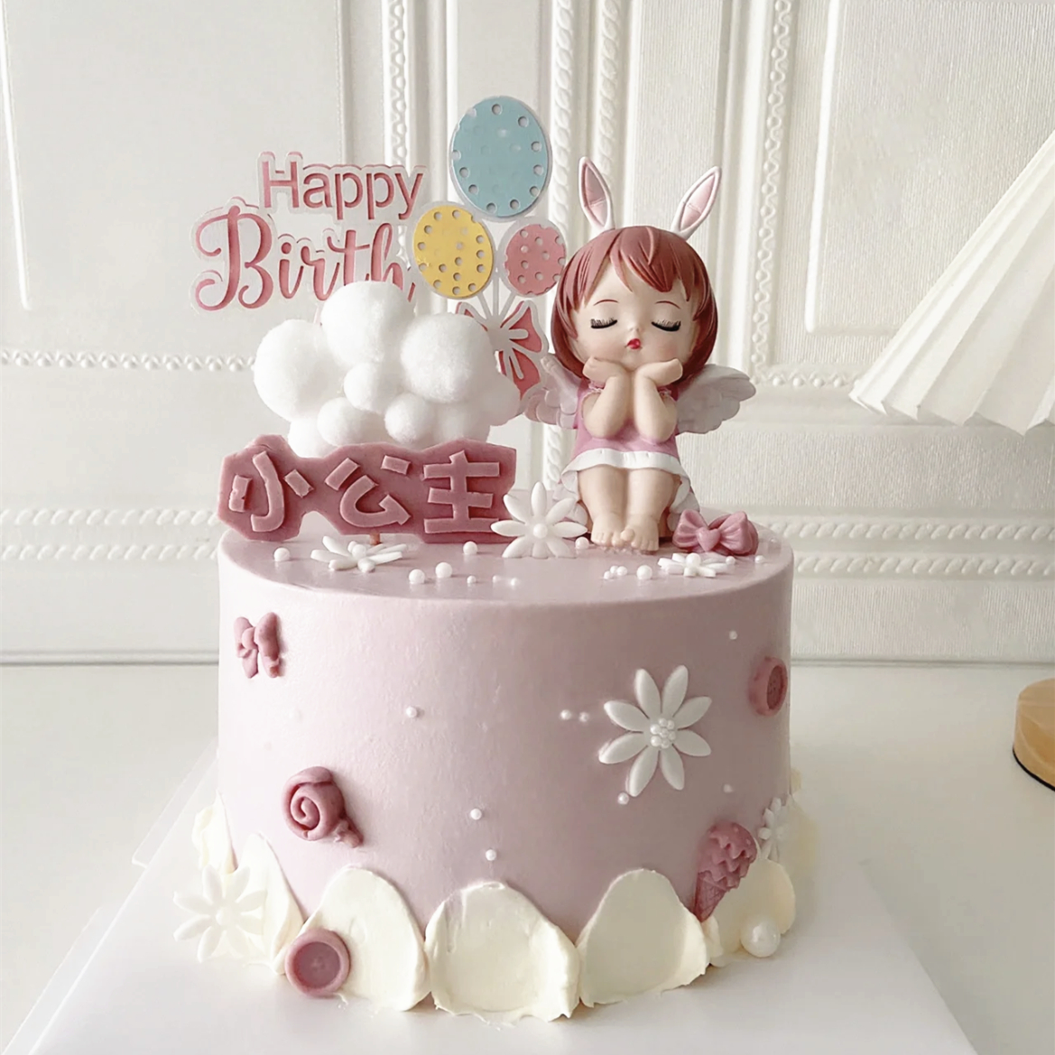 安妮公主天使宝贝蛋糕装饰摆件女孩宝宝周岁我一岁啦女生生日插件