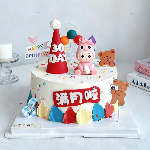 马宝宝蛋糕装饰装饰摆件马年生肖马男孩女孩生日满月百天插件配件
