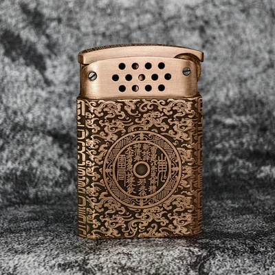 新款老伙计手工纯铜打火机煤油复古防风掏空男士礼品定制免费雕刻