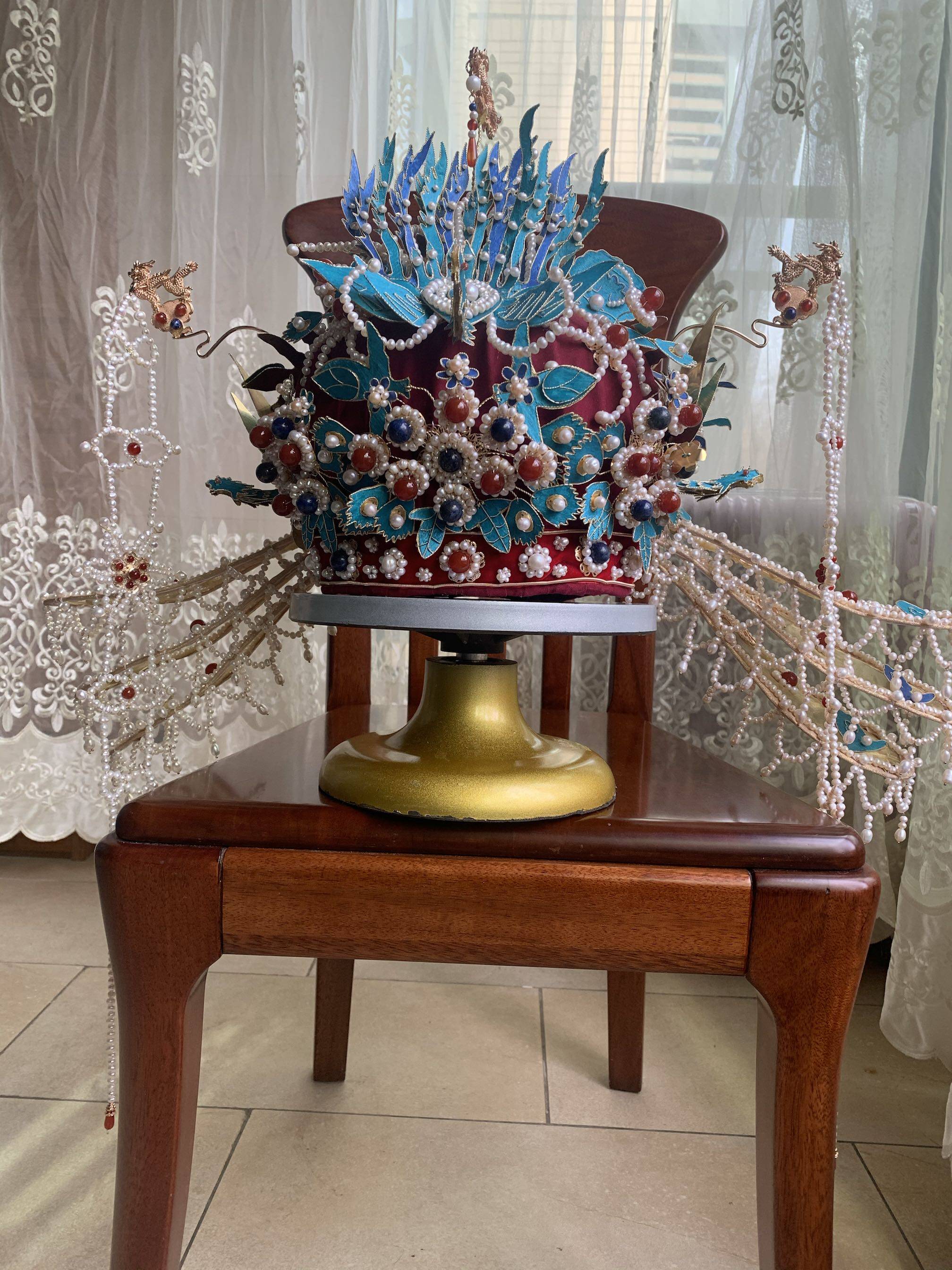 沁香阁原创手工发饰六龙三凤冠租用押金