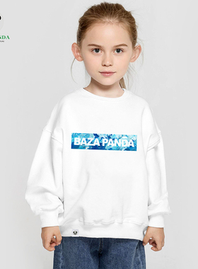 白色卫衣男童春秋款2023新款洋气潮款印花t恤长袖女童短款卫衣潮