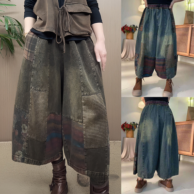 2025秋季做旧炒色牛仔七分裤裙裤