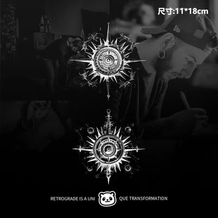 HAN&YI 半臂草本纹身贴防水女持久男不反光仿真刺青果汁 舵向未来