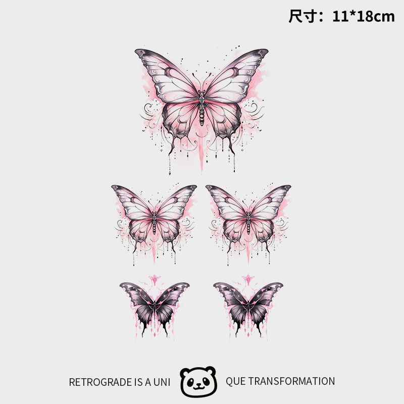 彩色蝴蝶纹身贴防水持久高级感可