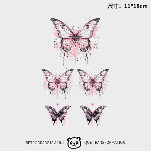 彩色蝴蝶纹身贴防水持久高级感可