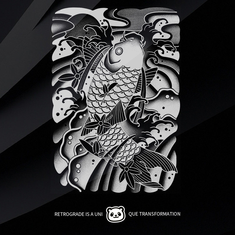 大花臂男女持久日式鲤鱼防汗防水纹身贴手臂腿部潮流时尚仿真刺青