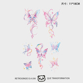 甜酷风蝴蝶纹身贴防水女持久腰腹部彩色手臂小清新文艺