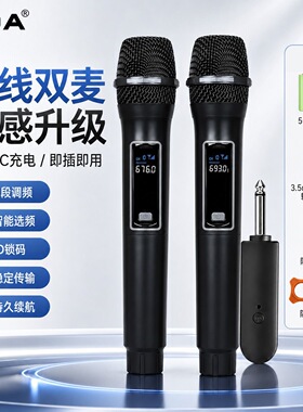 CQA S10无线麦克风话筒一拖二舞台演出K歌直播KTV会议手持麦克风