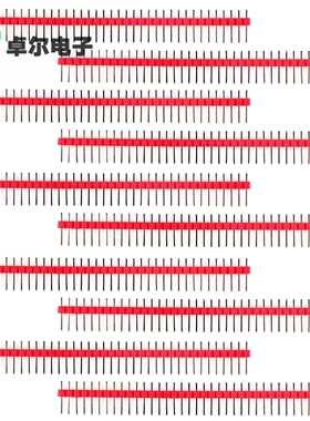 10条 1X40P 红色 单排排针 2.54MM间距 普通单排插针