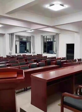 会议桌长条桌红色培训桌村委会党建会议室桌椅组合油漆双人条形桌