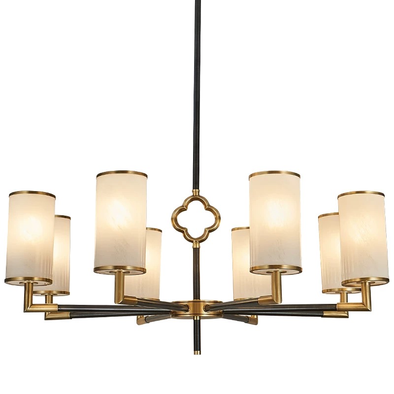 全铜新中式客厅灯中国风卧室餐厅轻奢高档大厅简约铜灯餐吊灯